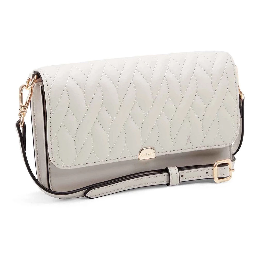 Nine West Quilted Crossbody Bag in Cream